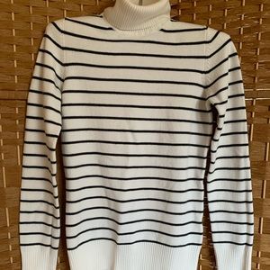 French Connection Striped Turtleneck Black and White Women’s Small